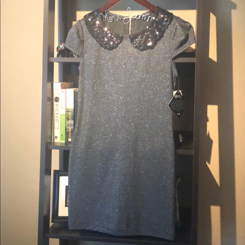 Sparkly, collared dress